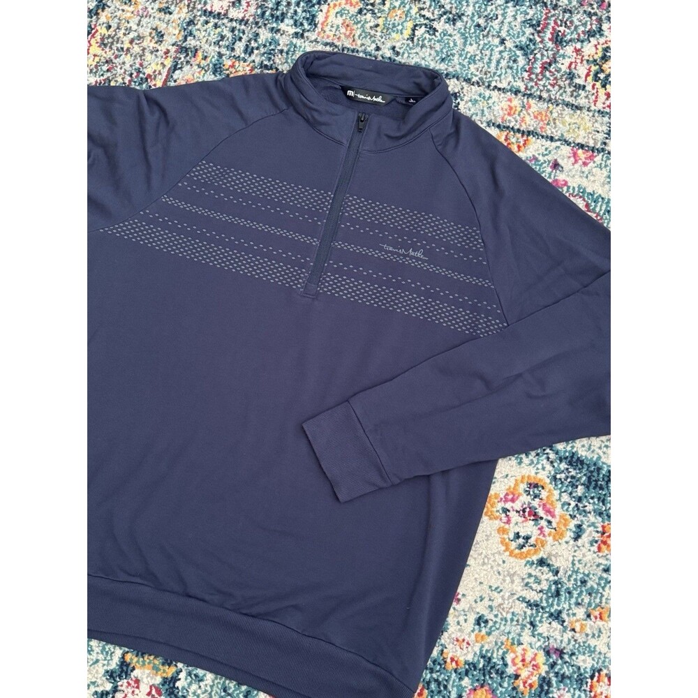 Travis Mathew Men's Blue Gulf Shores 1/4 Zip Golf Pullover Size‎ Large